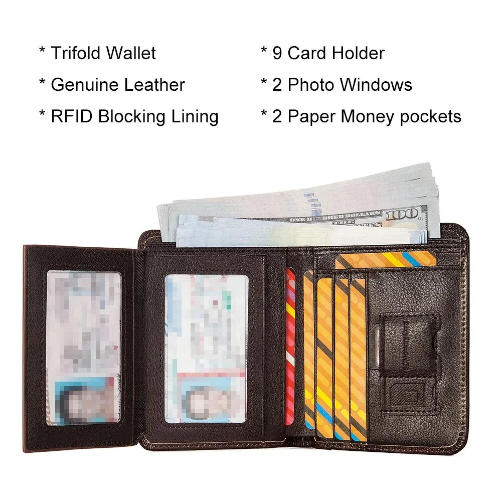 Men Wallet RFID Slim Multi Function Money Bag