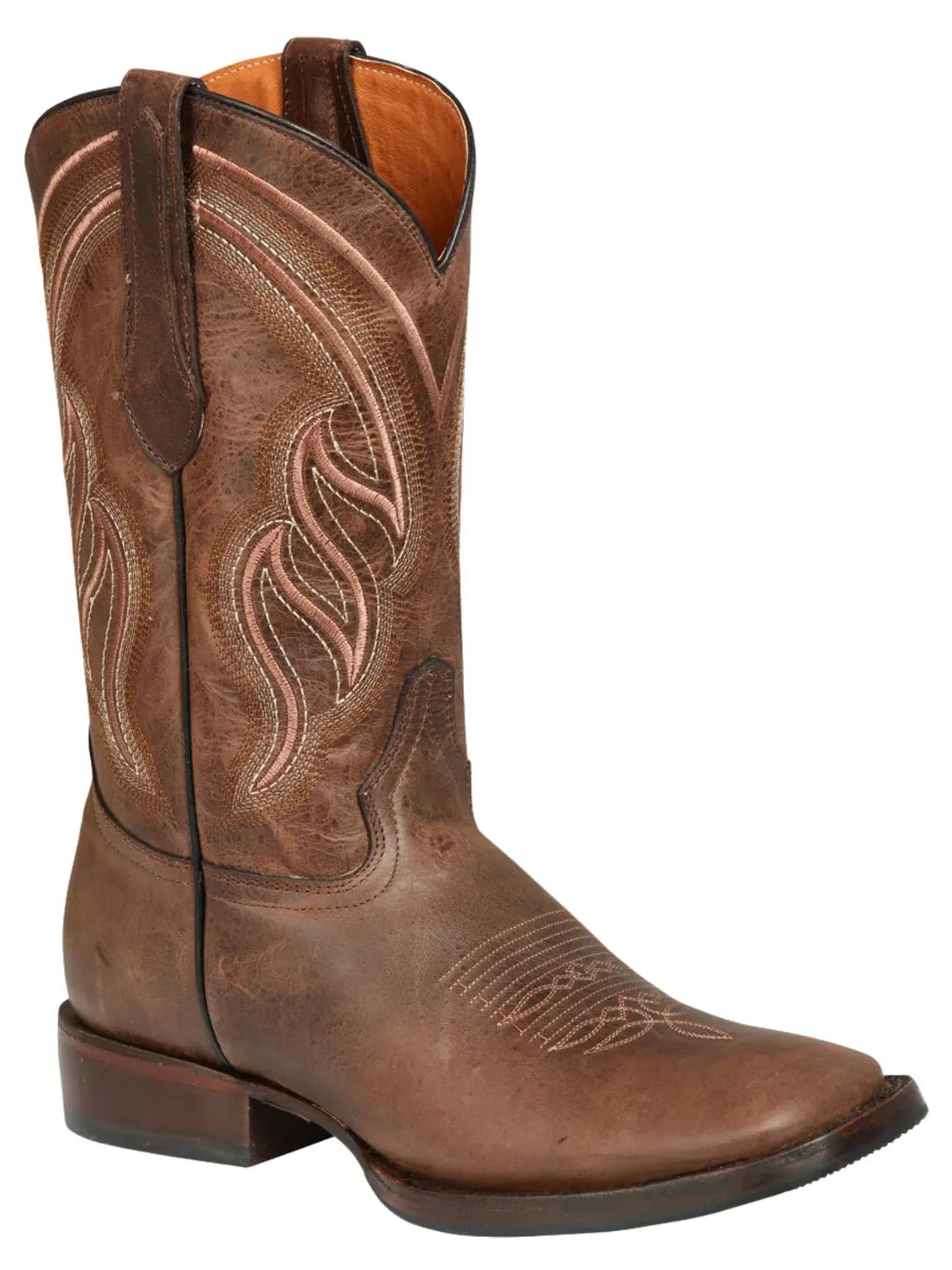 Men's Genuine Leather Classic Western Cowboy Boots 'El General' Brown 44860