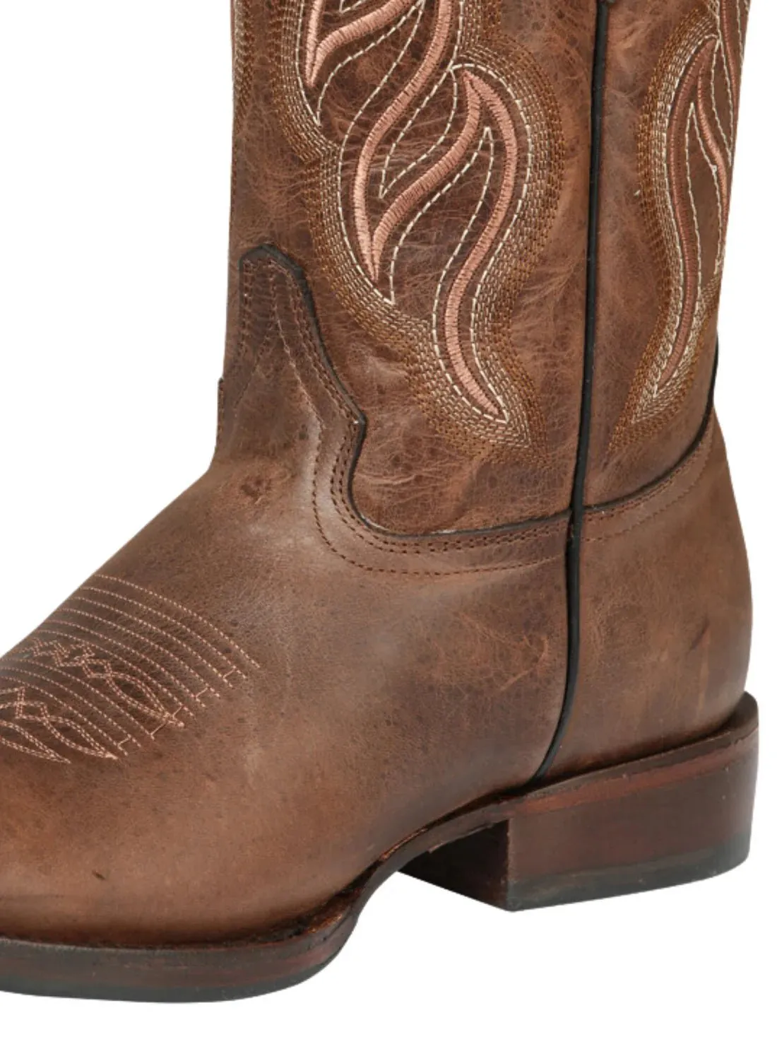 Men's Genuine Leather Classic Western Cowboy Boots 'El General' Brown 44860