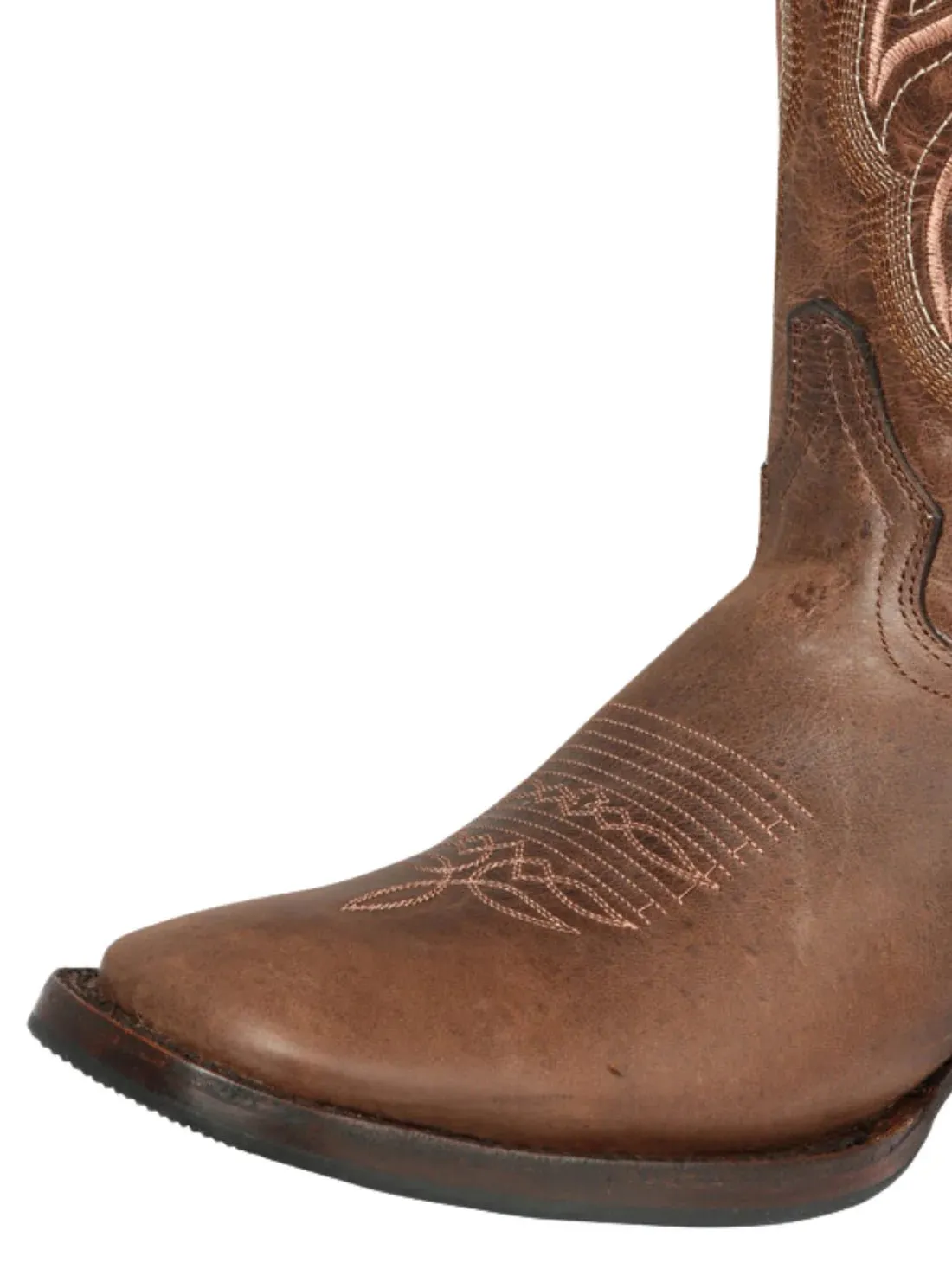 Men's Genuine Leather Classic Western Cowboy Boots 'El General' Brown 44860