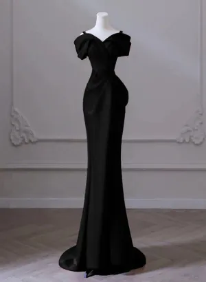 Mermaid Sweetheart Off Shoulder Prom Dress, Satin Evening Dress       fg7115