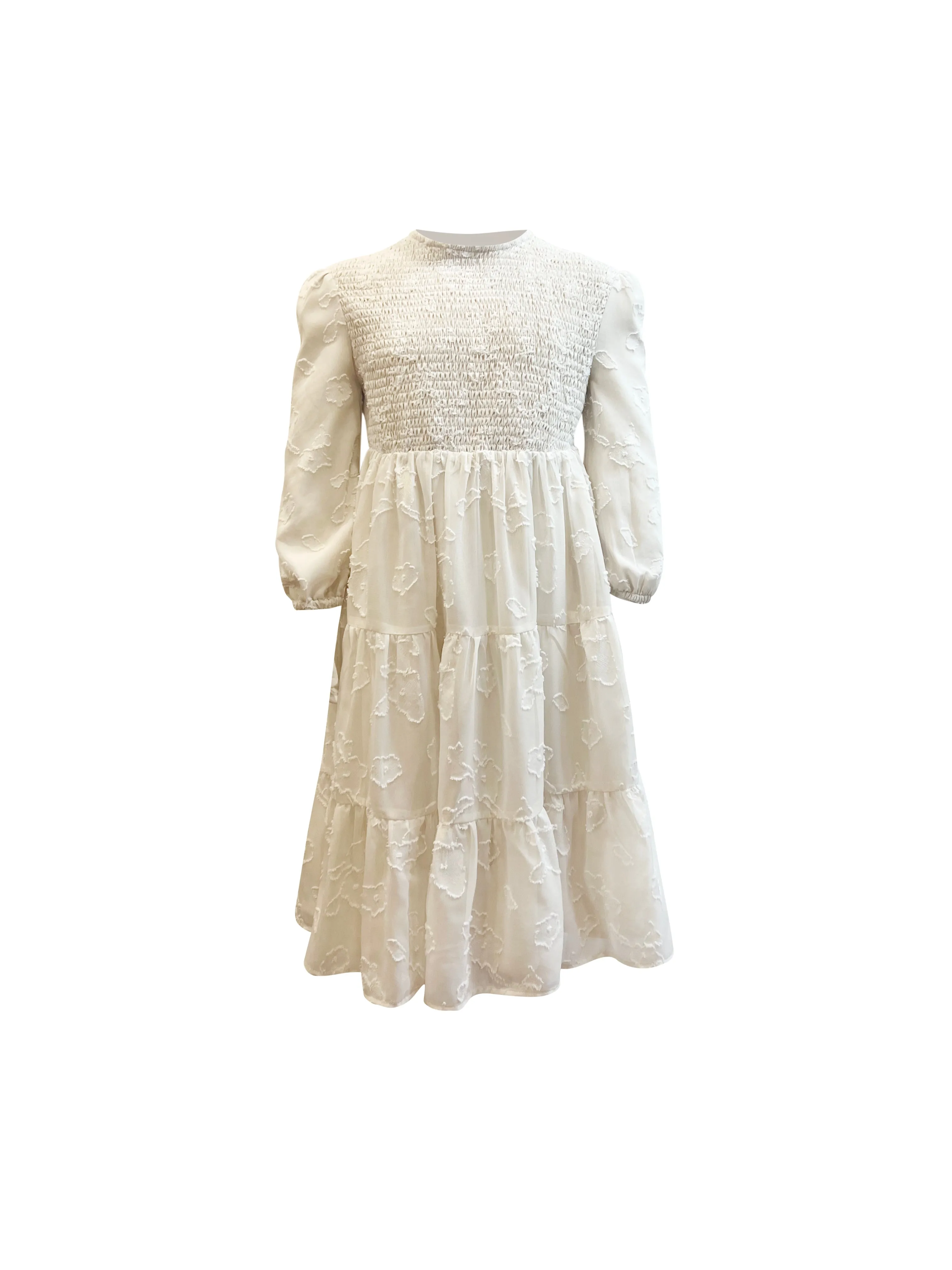 Mini Melanie Embossed Maxi Dress - Cream