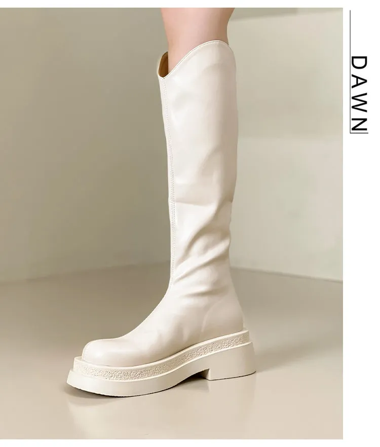 Miranda-190 Pu Leather Knee-High Boots
