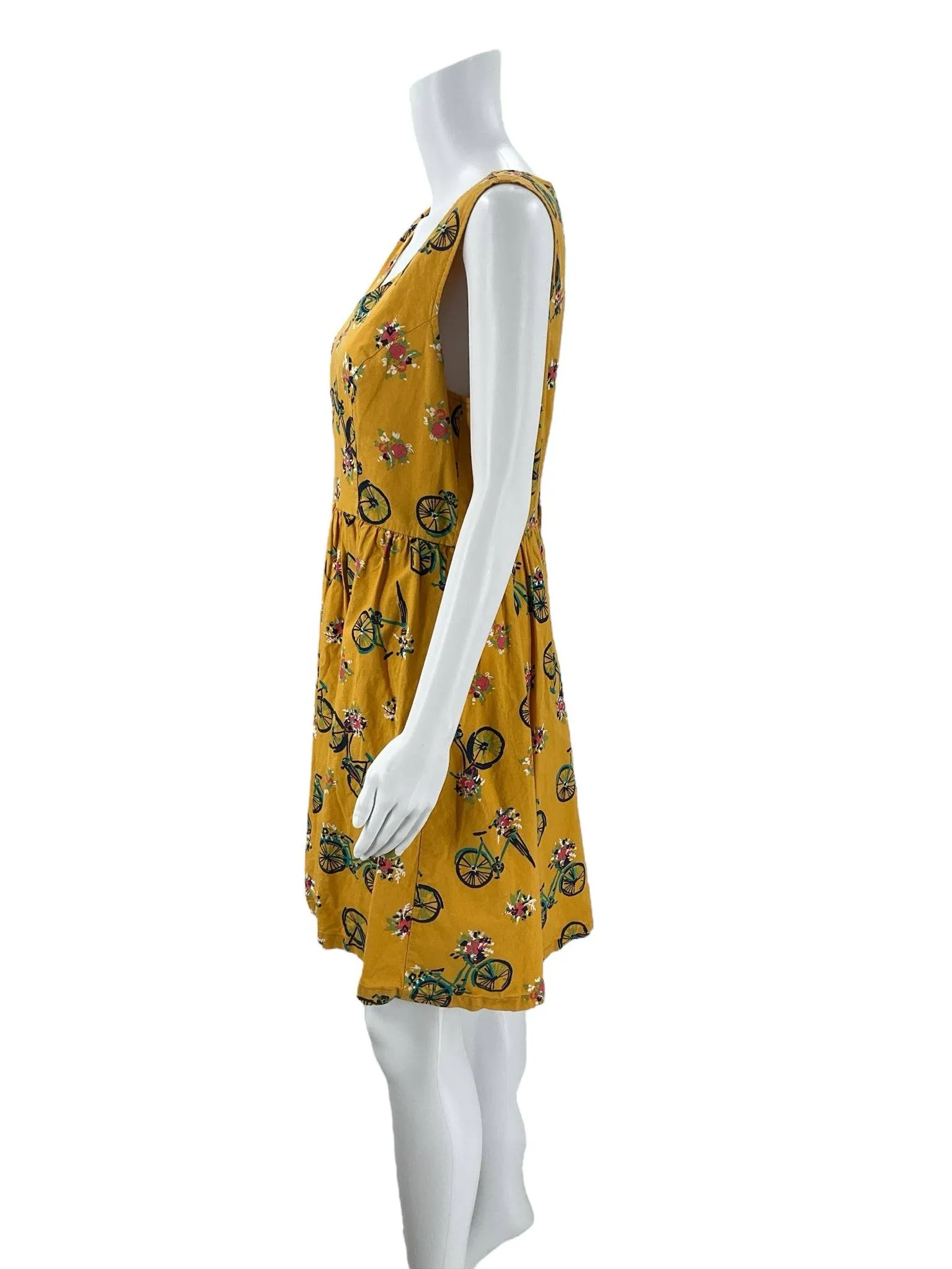 Modcloth Mustard/Multi Bike Dress - Size Large
