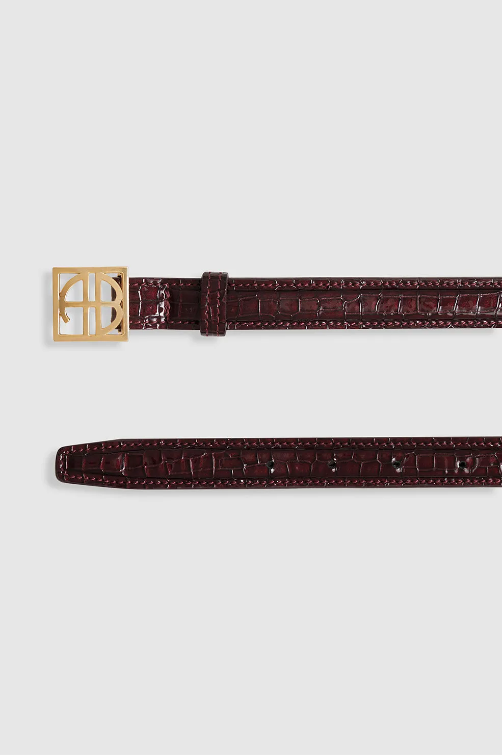 Monogram Belt - Burgundy Small Embossed