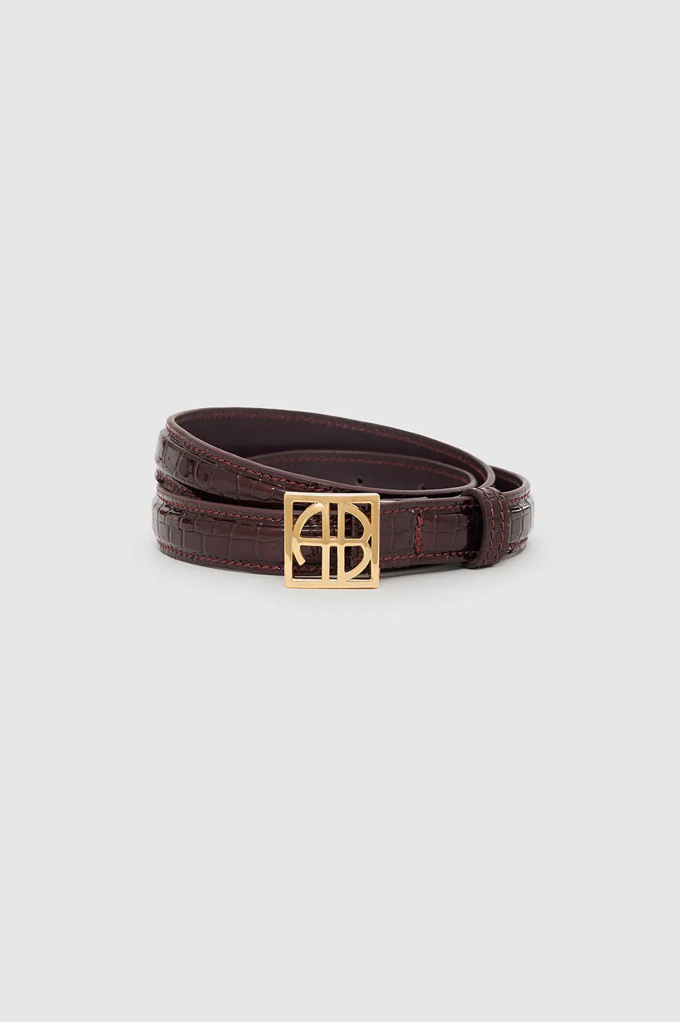 Monogram Belt - Burgundy Small Embossed
