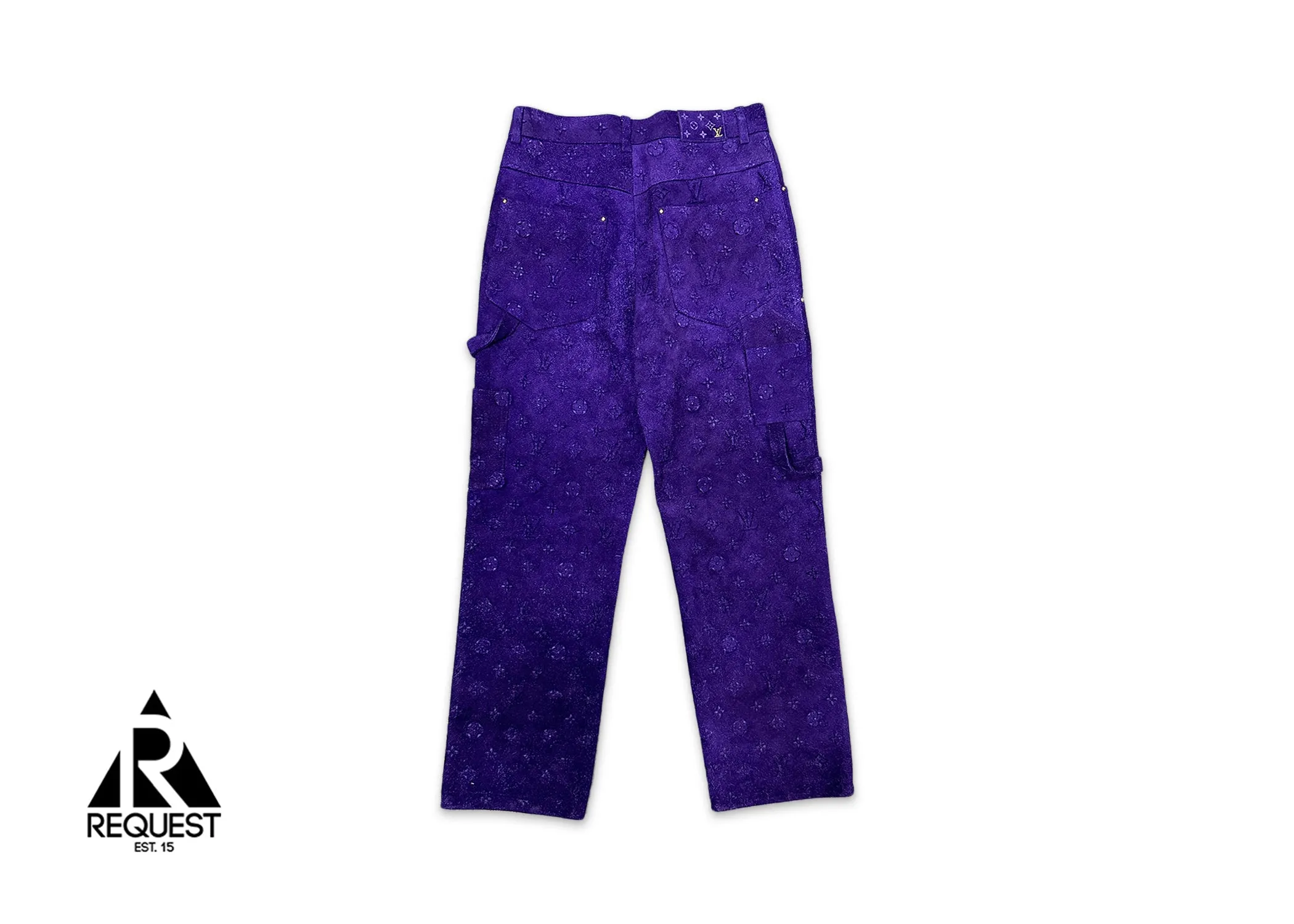 Monogram Embossed Suede Carpenter Pants "Purple"