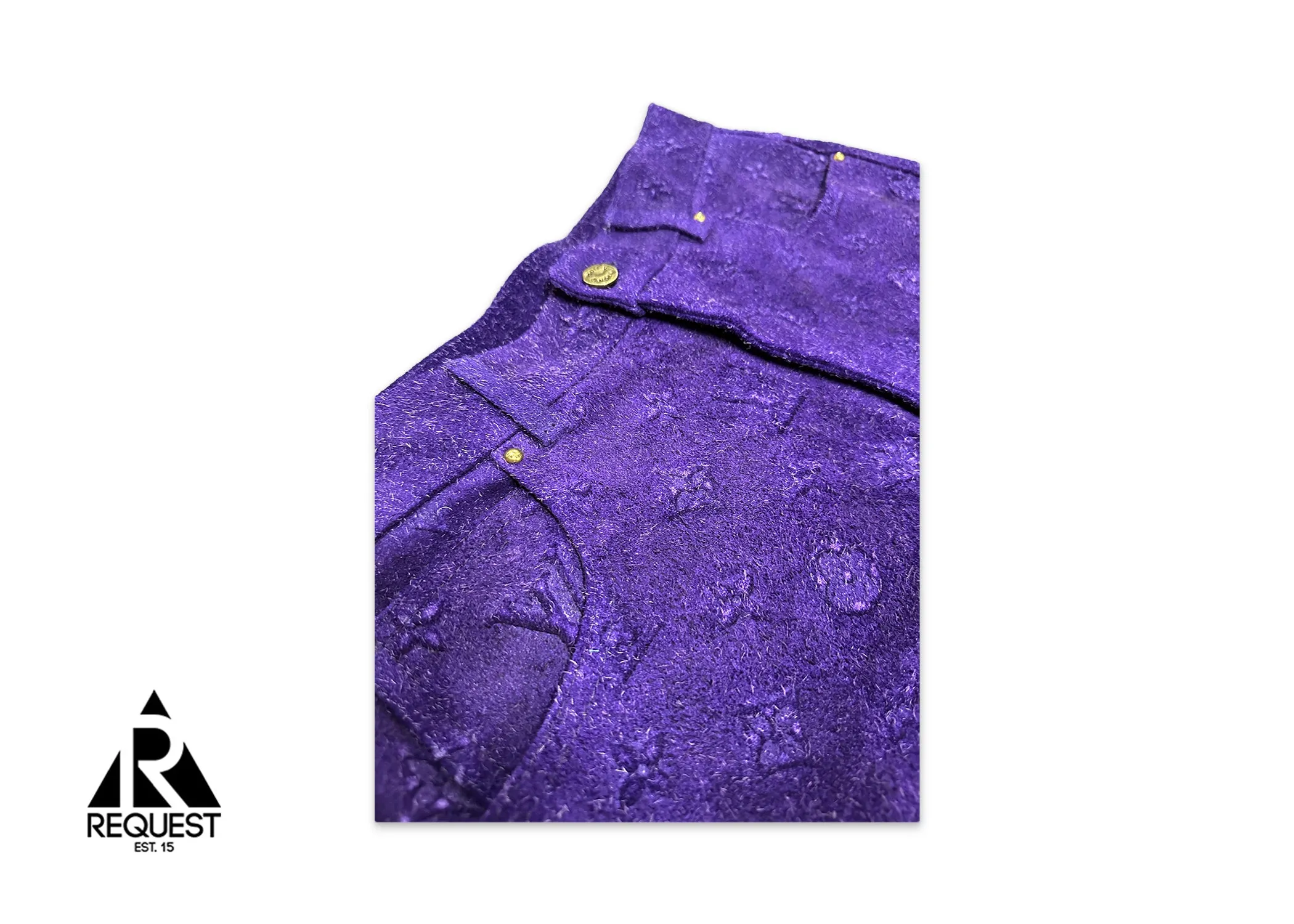 Monogram Embossed Suede Carpenter Pants "Purple"