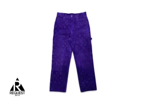 Monogram Embossed Suede Carpenter Pants "Purple"