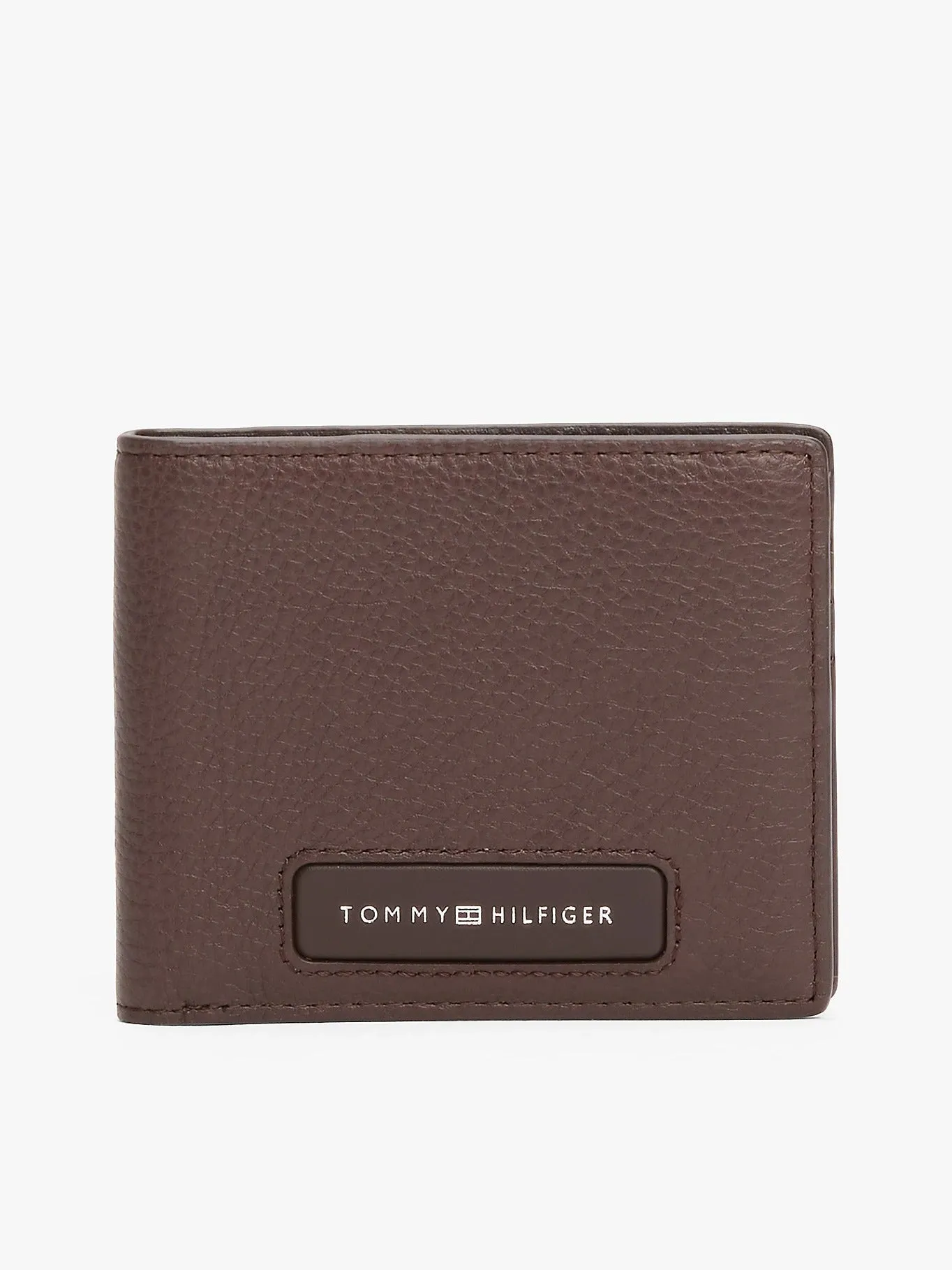 Monogram Leather Bifold Card Wallet in Coffee