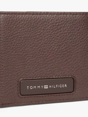Monogram Leather Bifold Card Wallet in Coffee