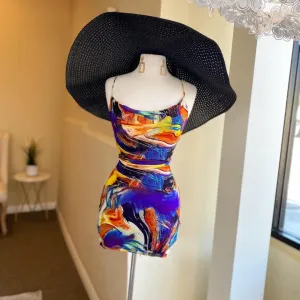 Multi Color Backless Dress FS