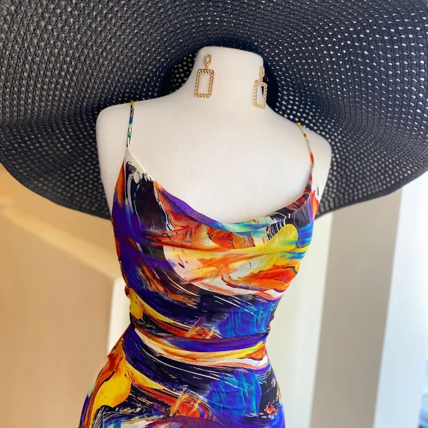 Multi Color Backless Dress FS