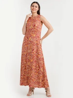 Multi Color Printed Maxi Dress