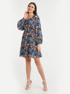 Multi Color Printed Mini Dress