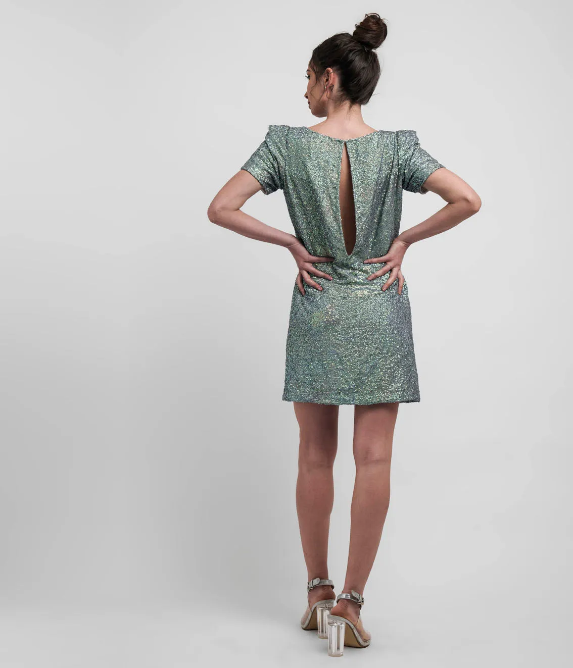 Multi Color Sequin Short Shift Dress