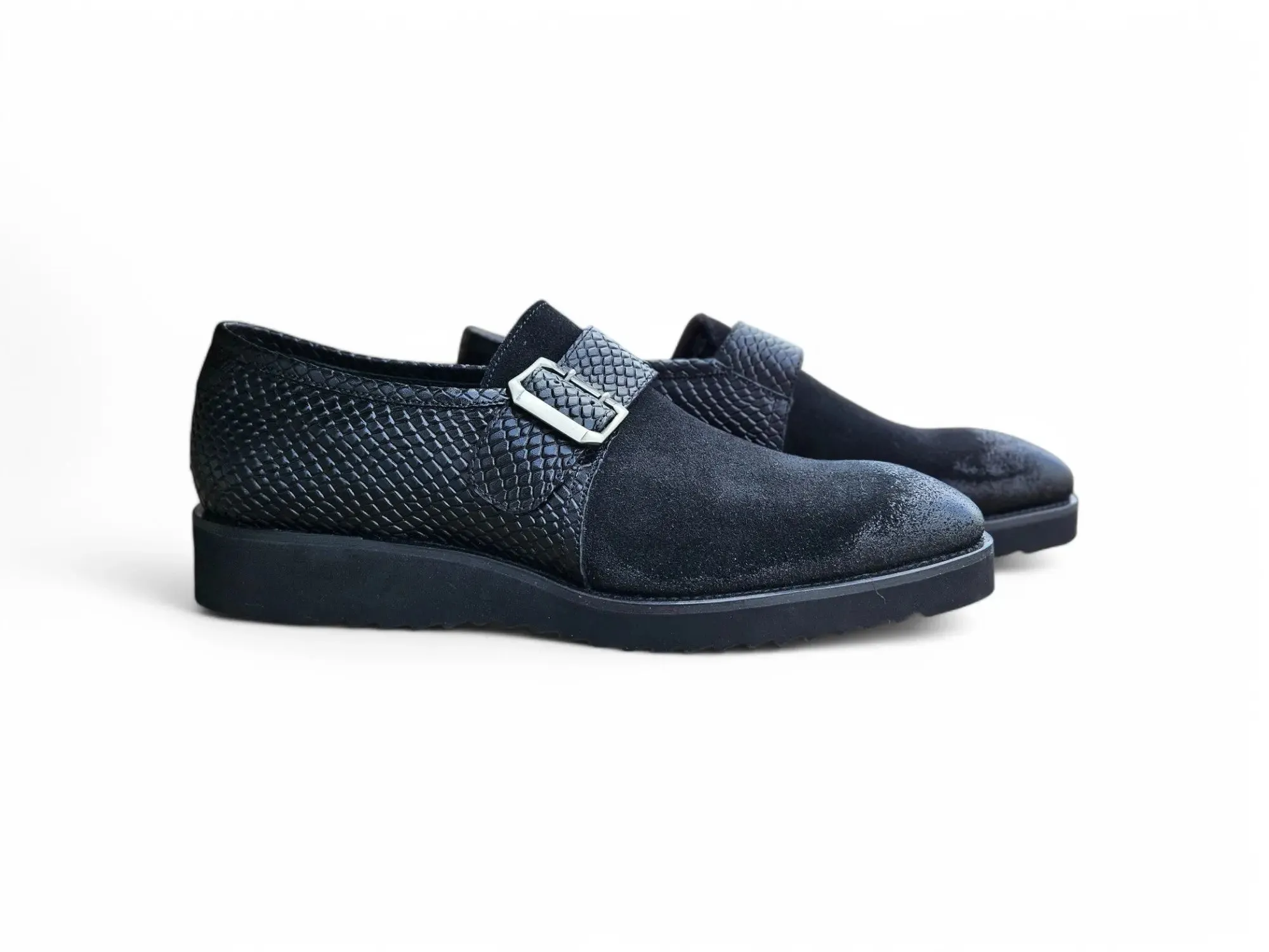 Multi Media Buckle Monkstrap Slip-on