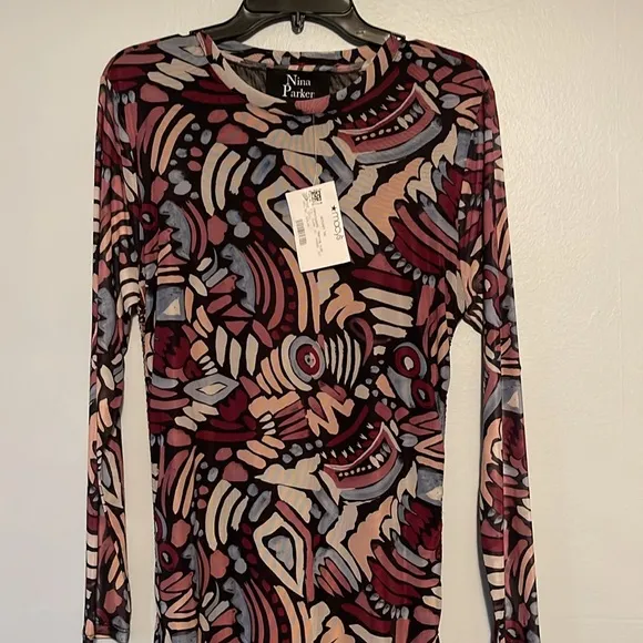 New with tag Nina Parker midi long sleeve dress shirt with light lining 1x