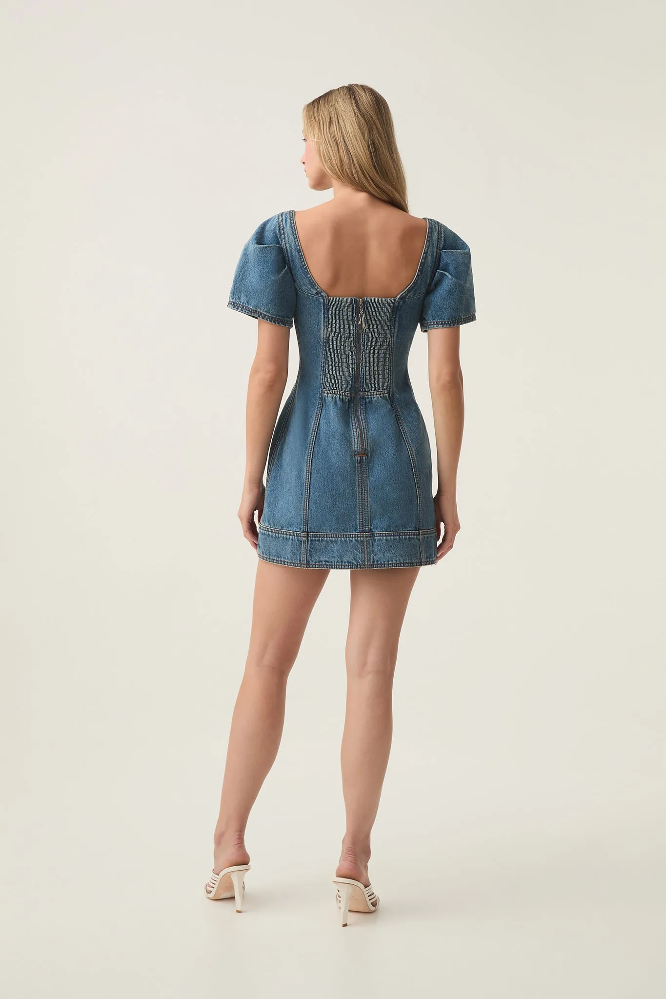 Nika Logo Denim Mini Dress