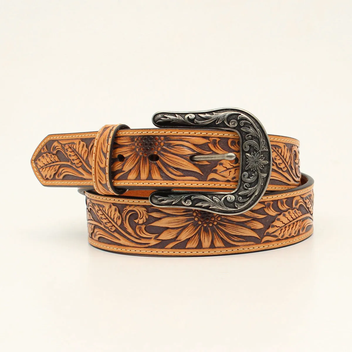 Nocona Women's Sunflower Embossed Patterned Belt