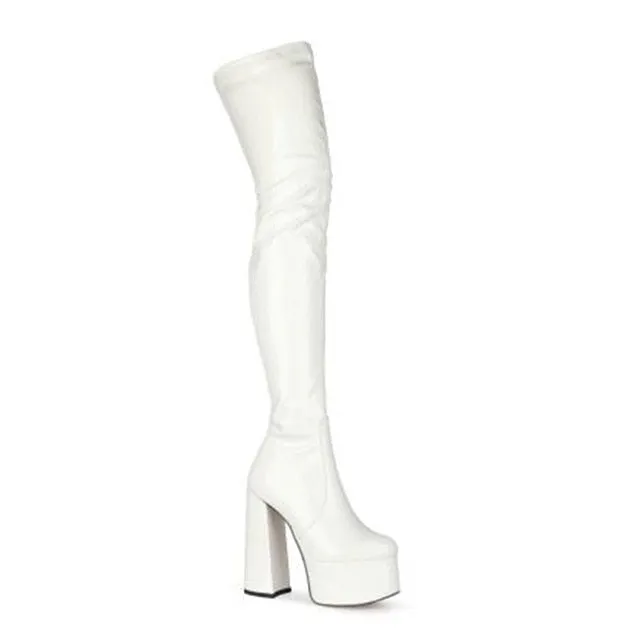 PATENT LEATHER OVER-THE-KNEE BOOTS
