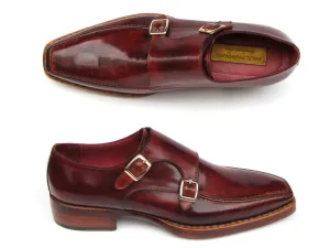 Paul Parkman Men's Double Goodyear Welted Monkstraps in Burgundy