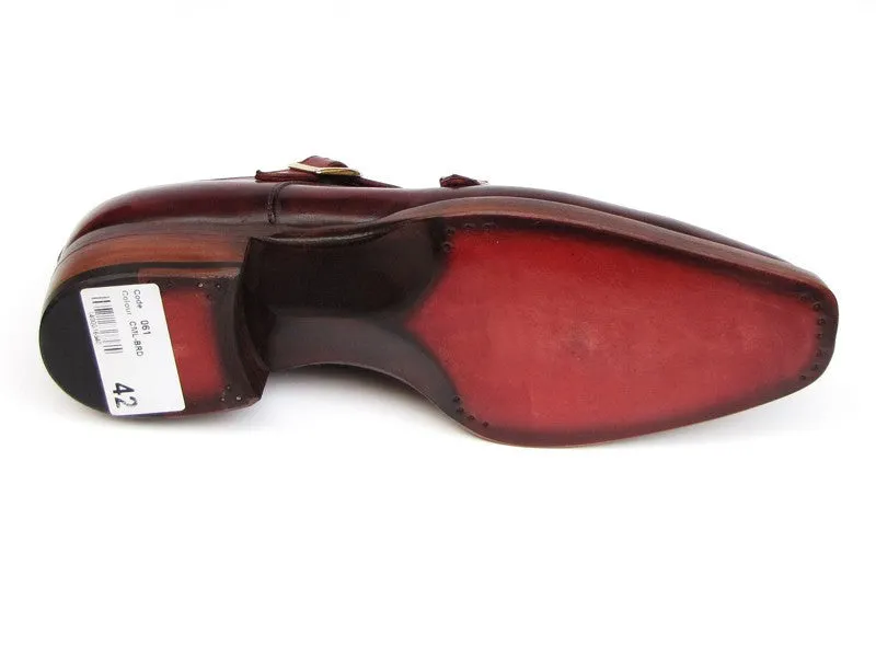 Paul Parkman Men's Double Goodyear Welted Monkstraps in Burgundy