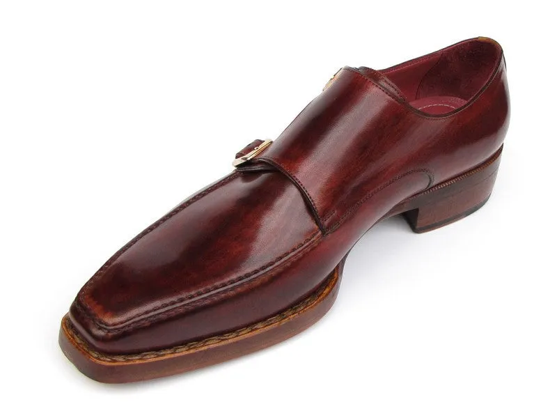 Paul Parkman Men's Double Goodyear Welted Monkstraps in Burgundy