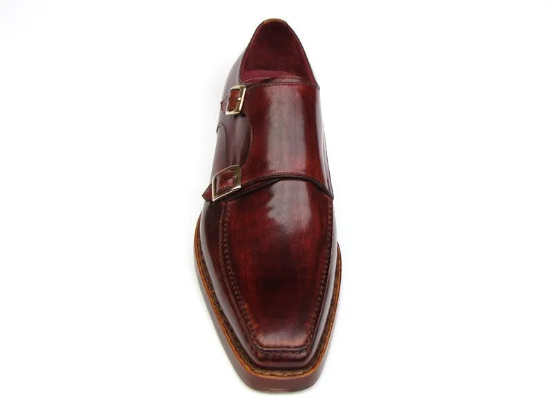 Paul Parkman Men's Double Goodyear Welted Monkstraps in Burgundy