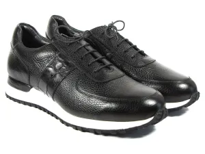 Paul Parkman Men's Floater Leather Sneakers in Black