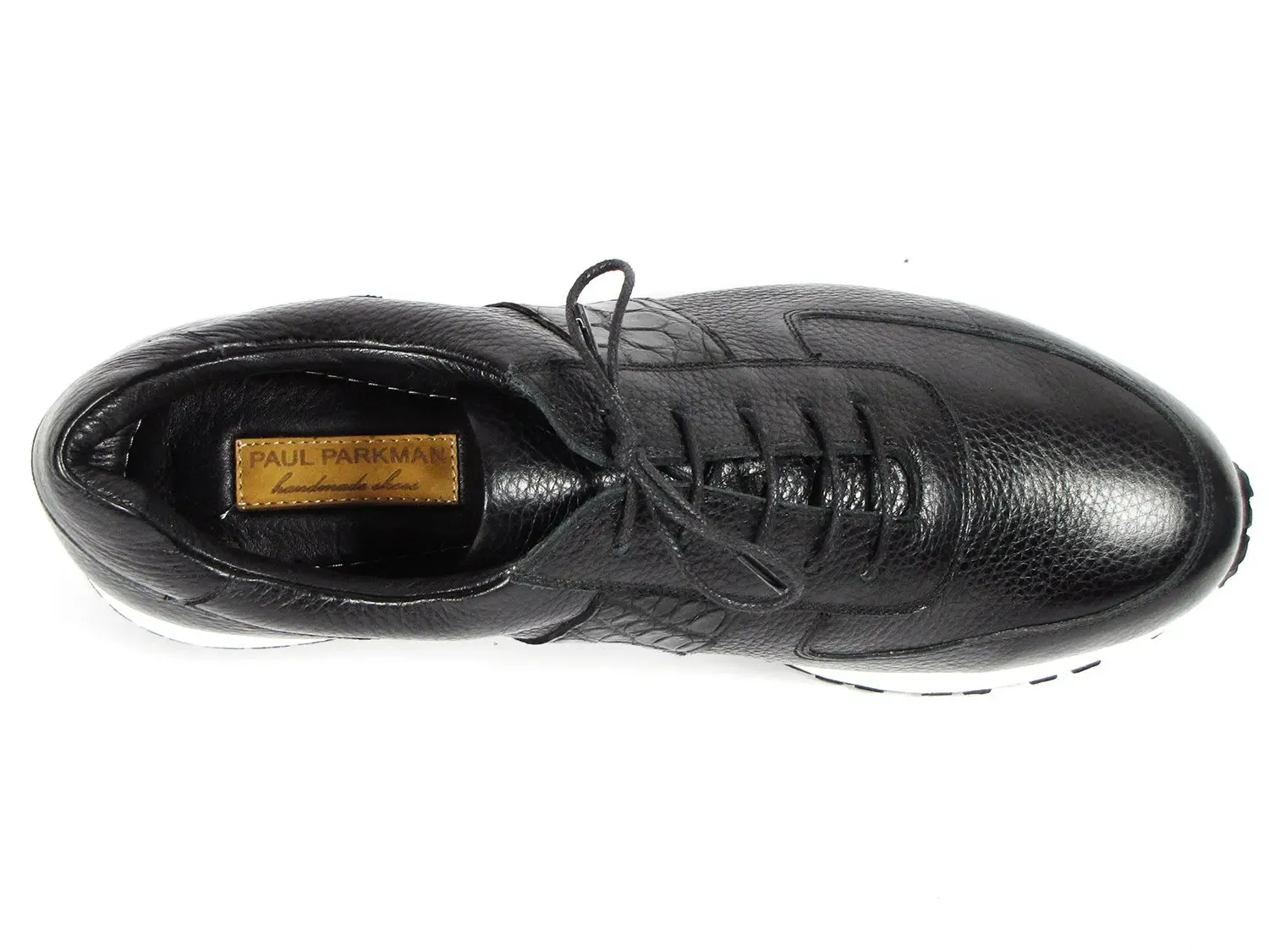 Paul Parkman Men's Floater Leather Sneakers in Black