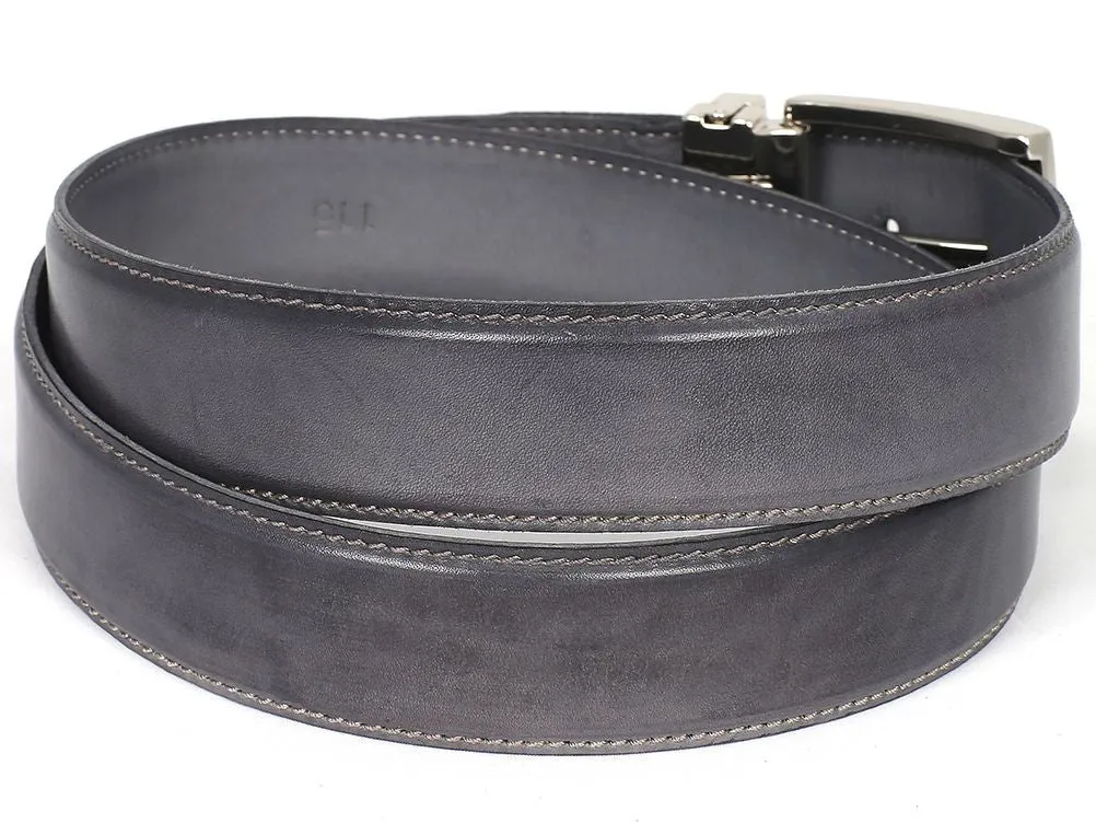 Paul Parkman Men's Hand-Painted Leather Belt in Gray