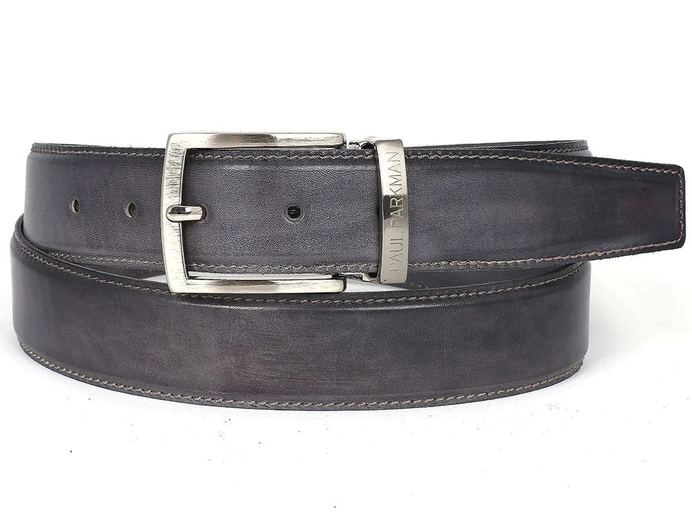Paul Parkman Men's Hand-Painted Leather Belt in Gray