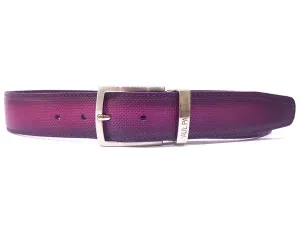 Paul Parkman Men's Perforated Leather Belt in Purple