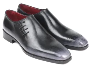 Paul Parkman Men's Side Lace Oxfords in Gray Burnished