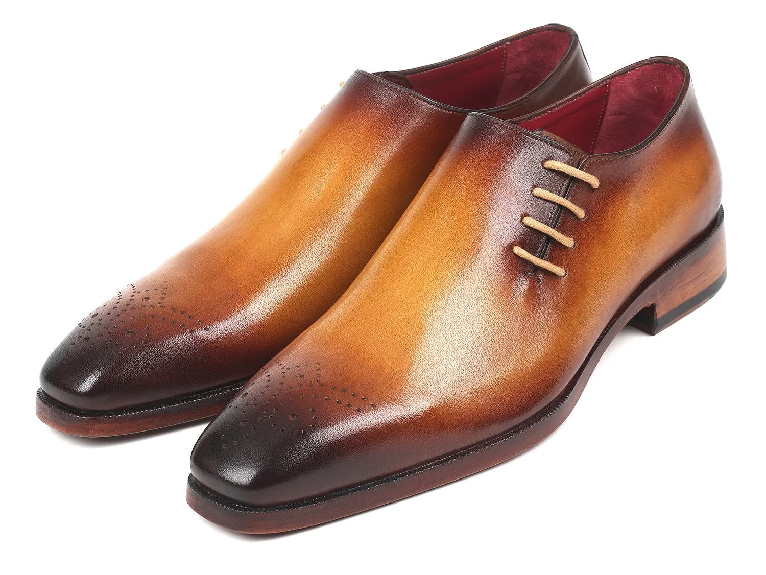 Paul Parkman Side Lace Oxfords in Brown & Camel
