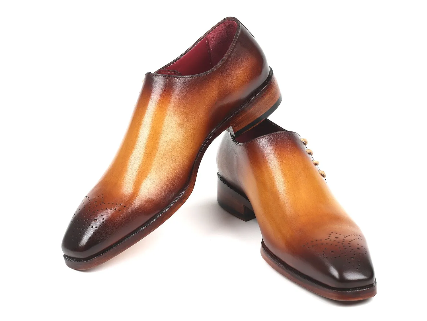 Paul Parkman Side Lace Oxfords in Brown & Camel