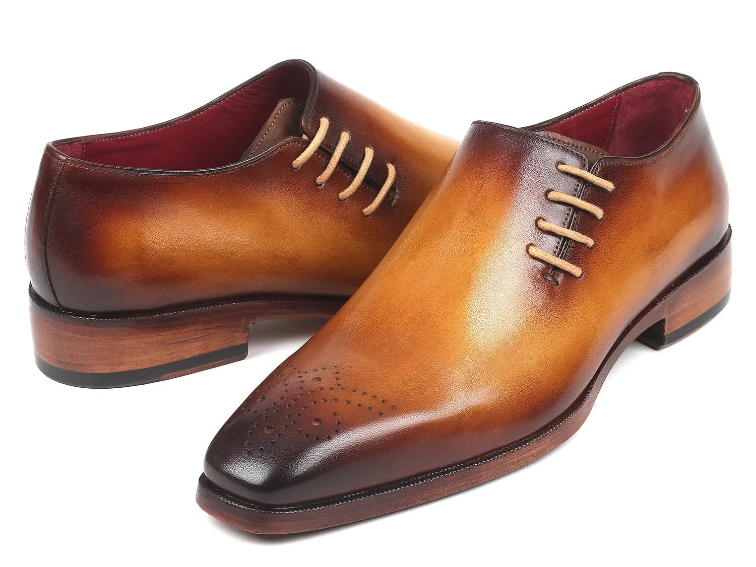Paul Parkman Side Lace Oxfords in Brown & Camel