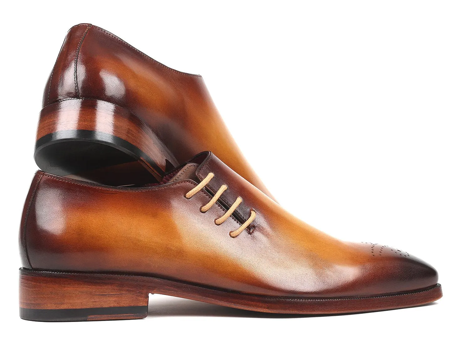 Paul Parkman Side Lace Oxfords in Brown & Camel