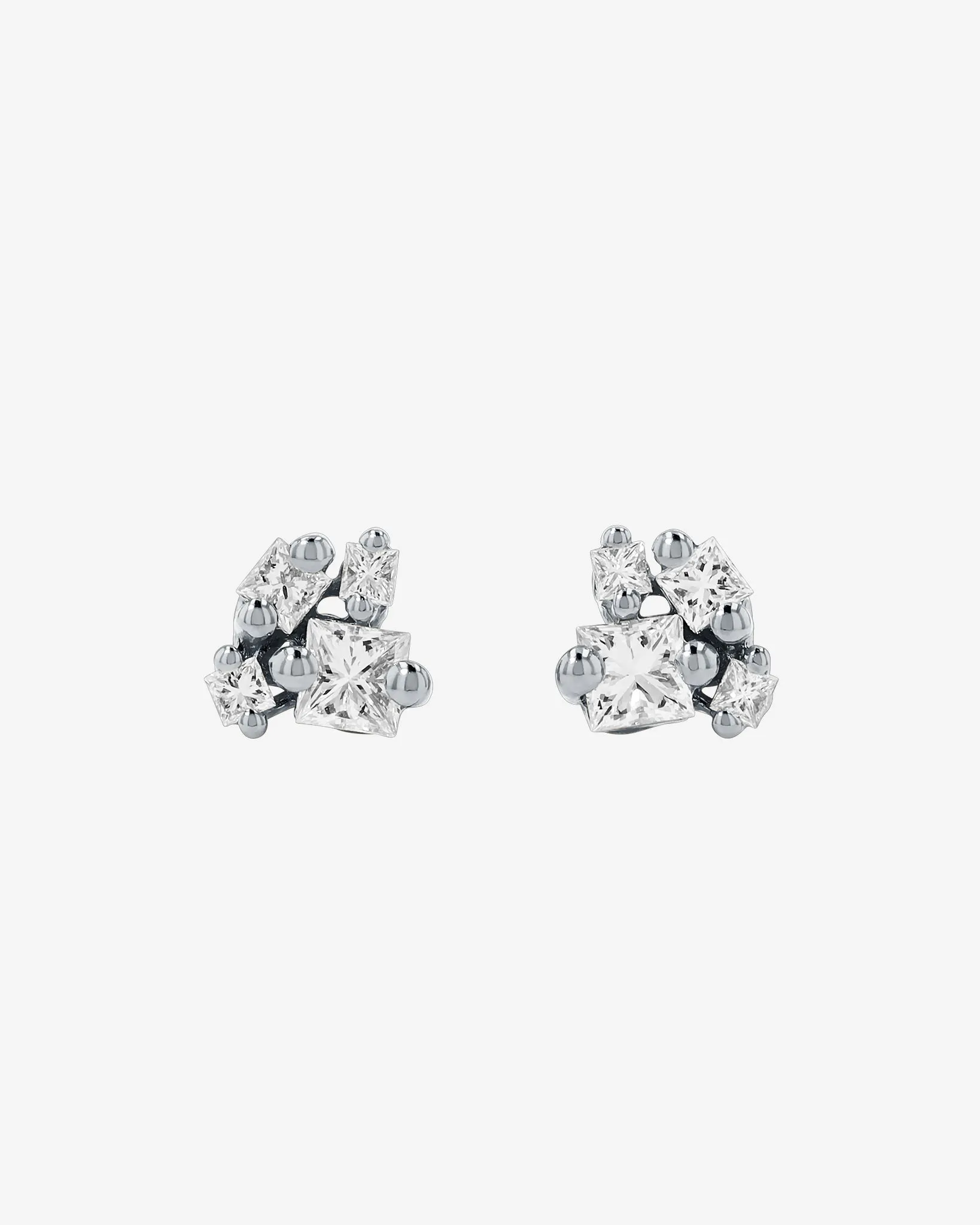 Princess Cluster Diamond Studs