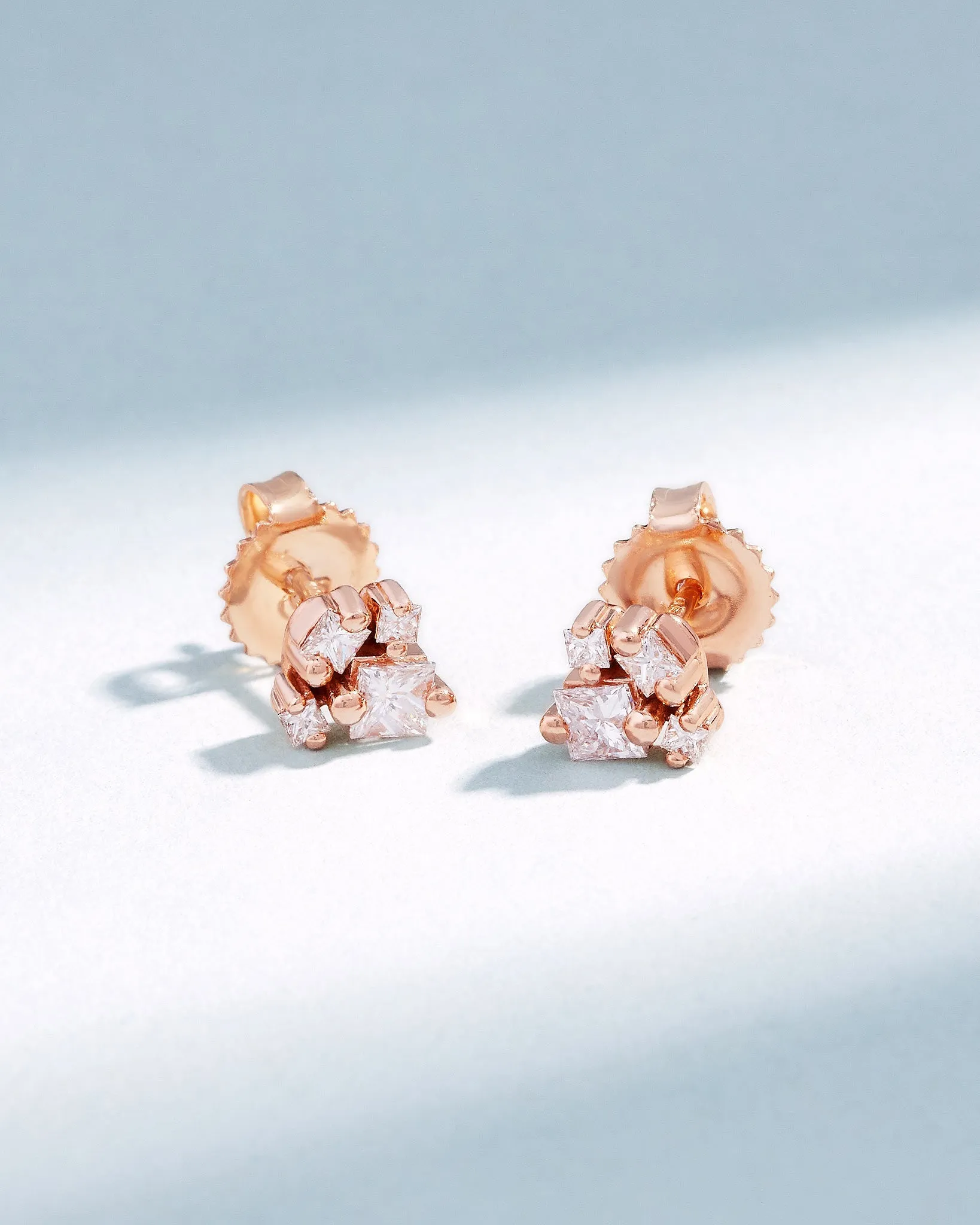 Princess Cluster Diamond Studs