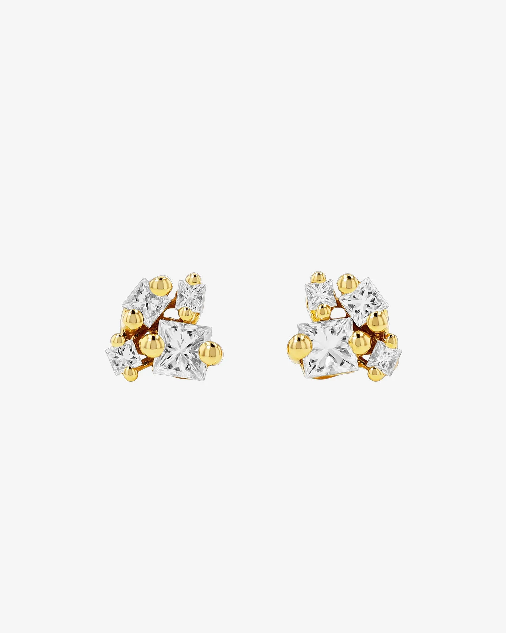 Princess Cluster Diamond Studs