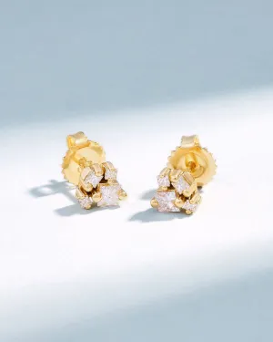 Princess Cluster Diamond Studs
