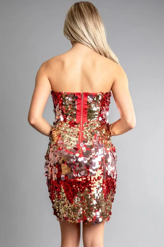 Sequin Tube Mini Dress