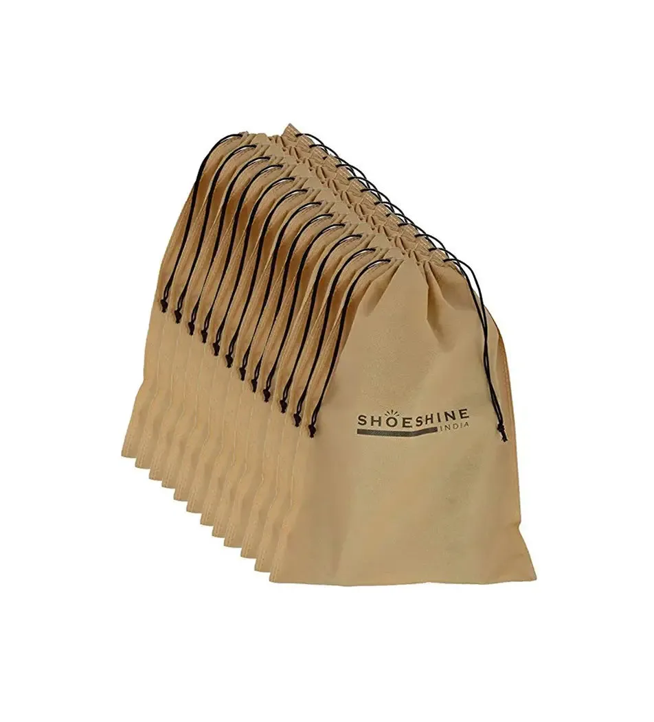 SHOESHINE Shoe Bag (Pack of 12) Shoe Storage bag for home & travel - White Heart