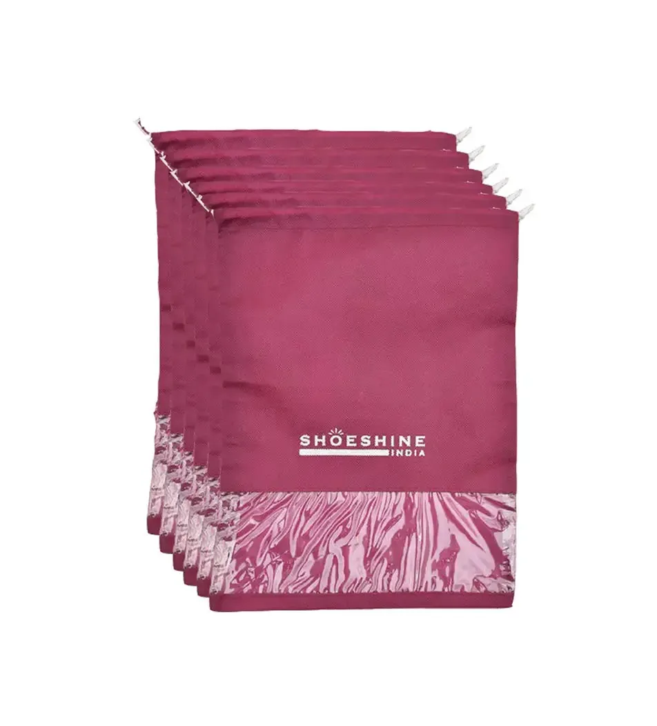 SHOESHINE Shoe Bags (Pack of 18) Travel Shoe Pouch - Beige with White Dori