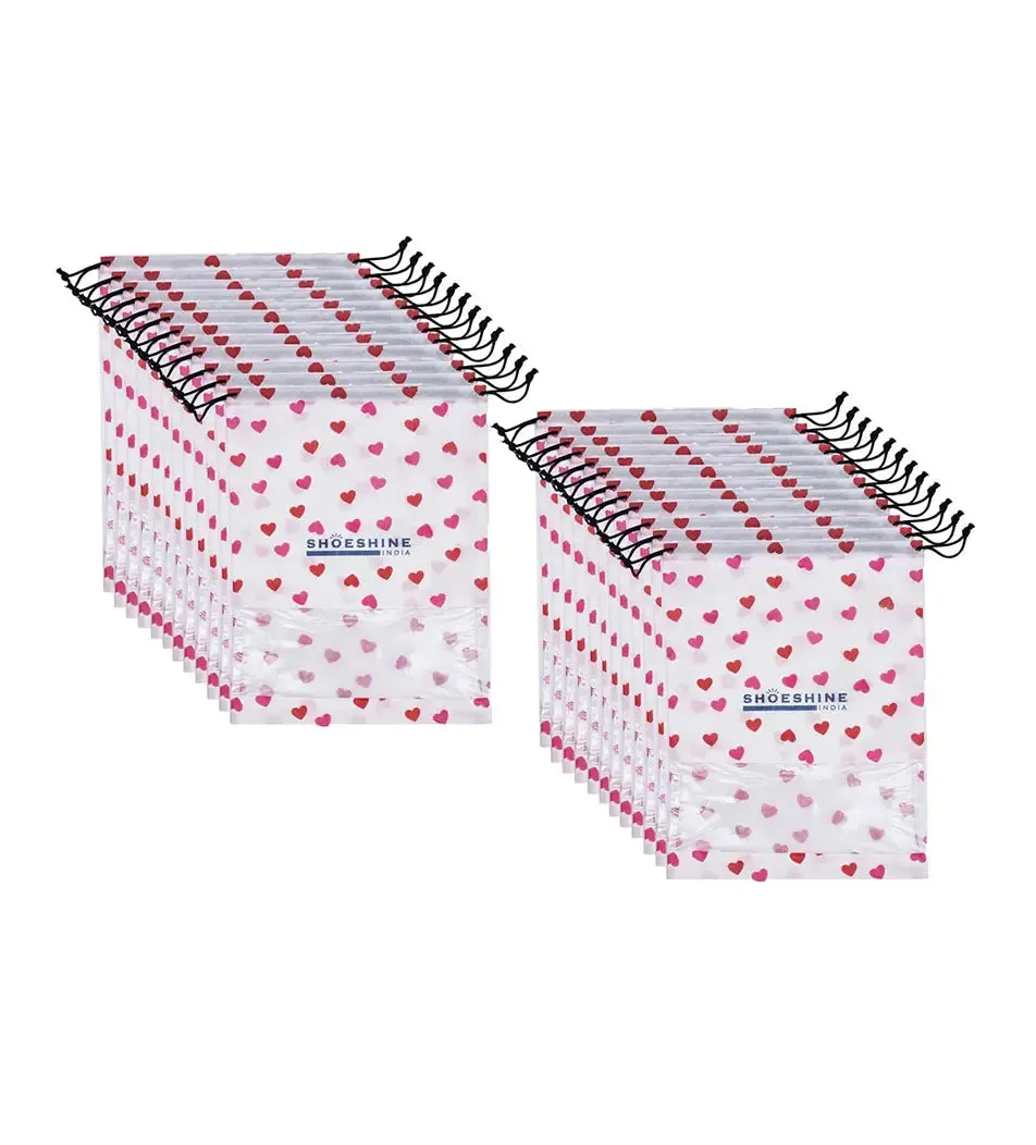 SHOESHINE Shoe Bags (Pack of 18) Travel Shoe Pouch - Beige with White Dori