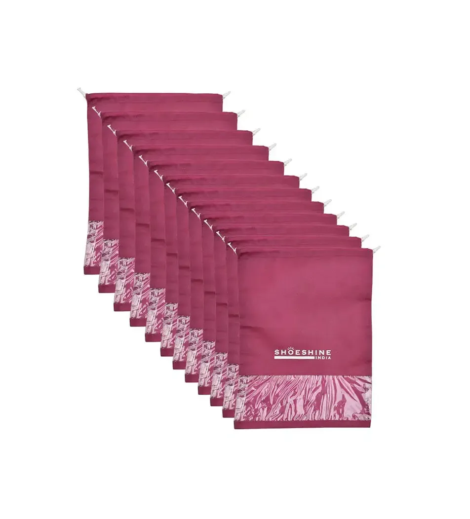 SHOESHINE Shoe Bags (Pack of 6) Travel Shoe Pouch - Navy