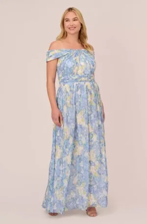 Size 26W Adrianna Papell Multi-Color Mother of Bride Dress