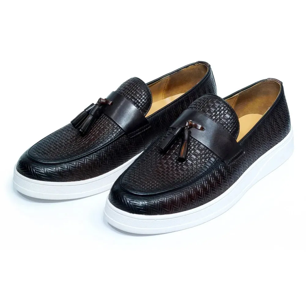 Soft Genuine Leather Mens Tassel Penny Loafer Shoes Brown Black Slip-on Business Office Casual Shoes for Men with Free Shipping